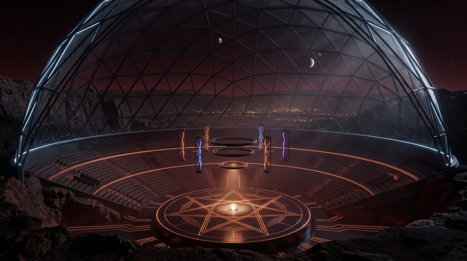 La Arena bajo la cúpula geodésica, era 2089-2092